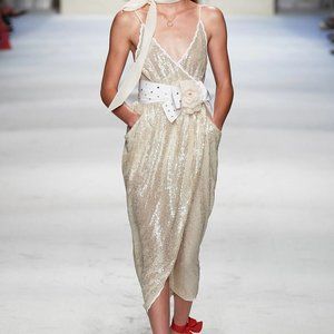 $1400 PHILOSOPHY DI LORENZO SERAFINI SEQUIN MIDI COCKTAIL DRESS SIZE 0 US